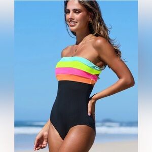 NWT Popvil Special Material Sporty Color Block Patchwork One Piece XXL